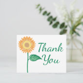 Carte Postale Merci Floral Aquarelle Fleur pourpre (Debout devant)