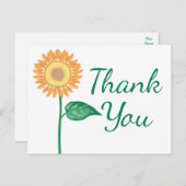 Carte Postale Merci Floral Aquarelle Fleur pourpre (Devant / Derrière)