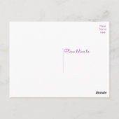 Carte Postale Merci Floral Aquarelle Fleur pourpre (Dos)