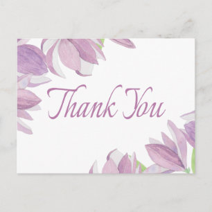 Carte Postale Merci Floral Aquarelle Fleur pourpre