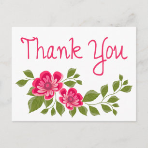 Carte Postale Merci Floral Aquarelle Fleur pourpre