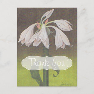 Carte Postale Merci floral blanc