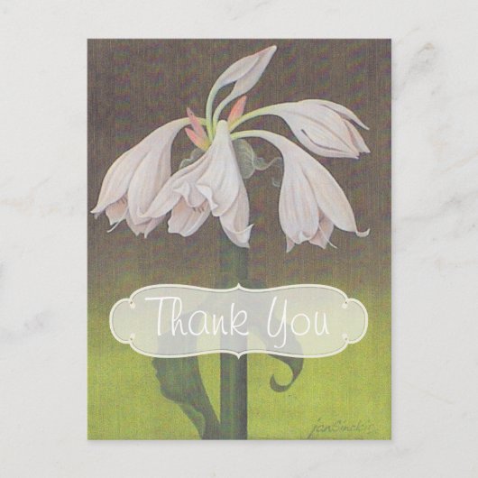 Carte Postale Merci floral blanc (Devant)