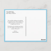 Carte postale Merci floral bleu et vert (Dos)