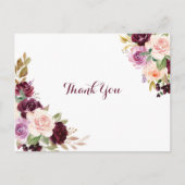 Carte Postale Merci Floral Bourgogne vert (Devant)