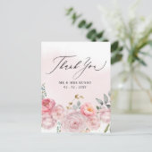 Carte Postale Merci floral brillant simple Script (Debout devant)