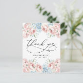 Carte Postale Merci floral brillant simple Script (Debout devant)