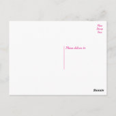 Carte Postale Merci floral chaud rose et blanc coeur (Dos)