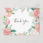 Carte Postale Merci floral coloré (Devant)