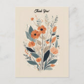 Carte Postale Merci floral de Boho Abstrait (Devant)