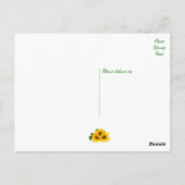 Carte Postale Merci Floral Fleur de soleil Jaune & Fleurs vertes (Dos)