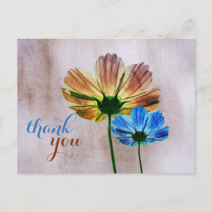 Carte Postale Merci floral Fleurs de mariage Aquarelle