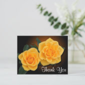 Carte Postale Merci floral Fleurs de rose jaune (Debout devant)