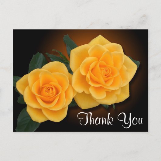 Carte Postale Merci floral Fleurs de rose jaune (Devant)