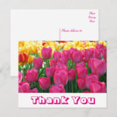 Carte Postale Merci floral Fleurs de tulipe jaune et rose (Devant / Derrière)