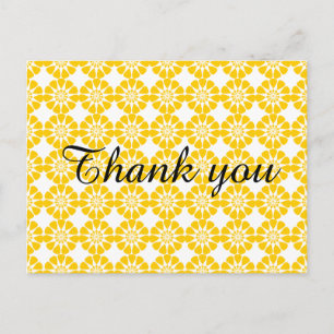 Carte postale Merci Floral Jaune