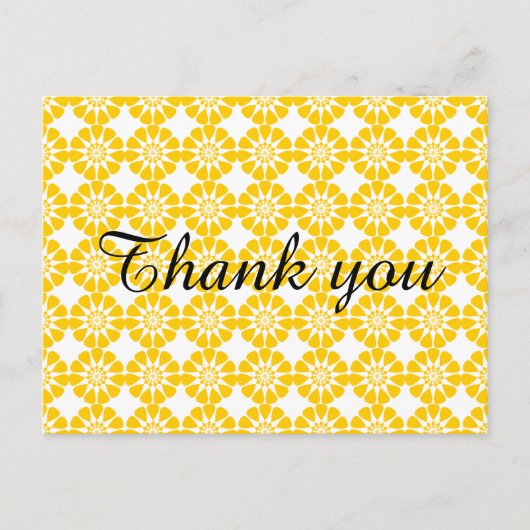 Carte postale Merci Floral Jaune (Devant)