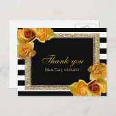 Carte postale Merci Floral Jaune (Devant / Derrière)