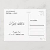 Carte postale Merci Floral Or Fuchsia brillant (Dos)