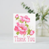 Carte postale Merci Floral Pink Peonies (Debout devant)