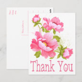 Carte postale Merci Floral Pink Peonies (Devant / Derrière)