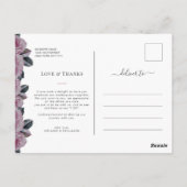 Carte postale Merci floral romantique (Dos)