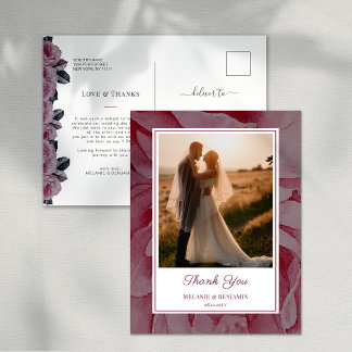 Carte postale Merci floral romantique