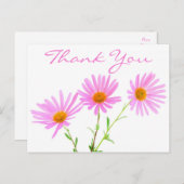 Carte Postale Merci floral rose Lavande margueuse (Devant / Derrière)