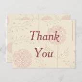 Carte Postale Merci Floral Rouge (Devant / Derrière)