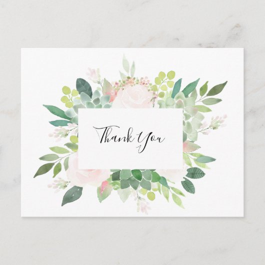 Carte Postale Merci floral tropical moderne (Devant)