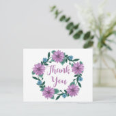 Carte Postale Merci Floral Violet Fleur Lavande Faisée (Debout devant)