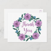 Carte Postale Merci Floral Violet Fleur Lavande Faisée (Devant / Derrière)