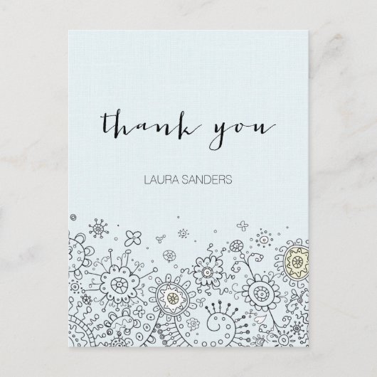 Carte postale Merci floral Whimsical (Devant)