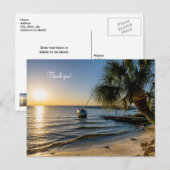 Carte postale Merci Floride Palmier penché Coucher (Devant / Derrière)