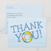 Carte postale Merci flottant de fête de la piscine (Devant / Derrière)