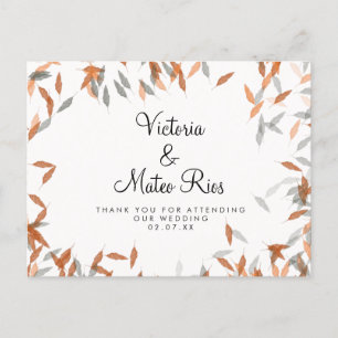 Carte Postale Merci flottant Pampas feuille rustique tombante