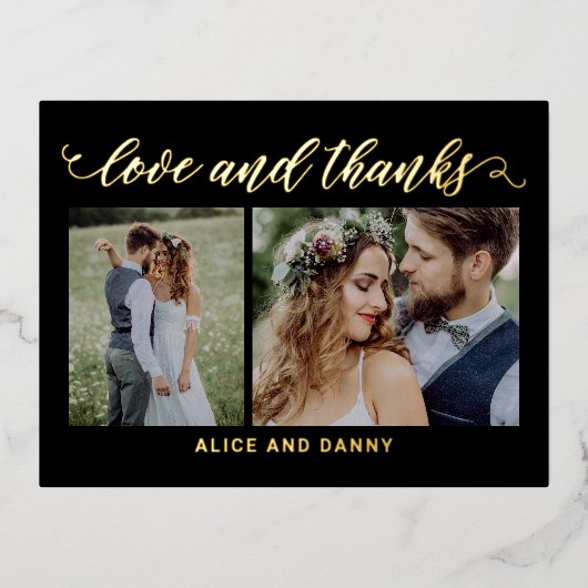 Carte postale Merci FOIL de Thankful Love (Recto)