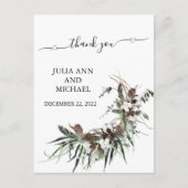 Carte Postale Merci Foliing hiver Noël Mariage en coton (Devant)