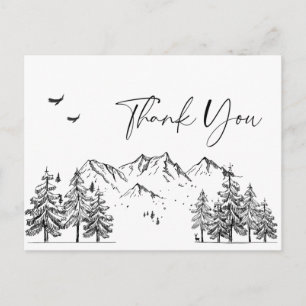 Carte Postale Merci forestier des montagnes à la main