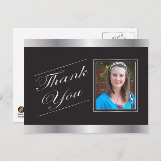 Carte postale Merci Formelle Argent (Devant / Derrière)