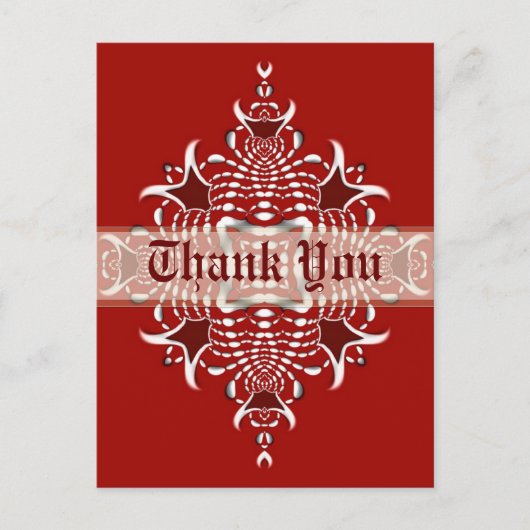 Carte postale Merci Fractée rouge et blanc (Devant)