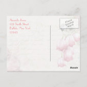 Carte Postale Merci français rose vintage (Dos)