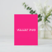 Carte Postale Merci, fuchsia rose blanc (Debout devant)