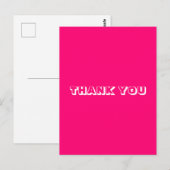 Carte Postale Merci, fuchsia rose blanc (Devant / Derrière)