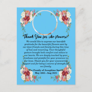 Carte Postale Merci Funéraire Pour Fleurs Après La Mort