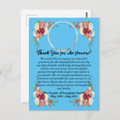 Carte Postale Merci Funéraire Pour Fleurs Après La Mort (Devant / Derrière)