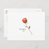 Carte Postale Merci funéraire simple à tige florale (Devant / Derrière)