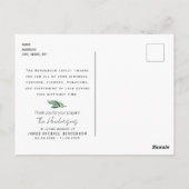 Carte Postale Merci funéraire simple à tige florale (Dos)