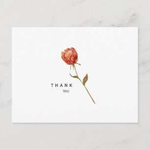 Carte Postale Merci funéraire simple à tige florale