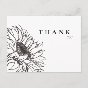 Carte Postale Merci funéraire simple tiré à la main